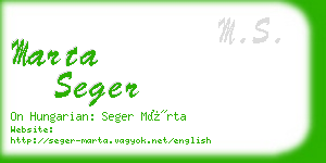 marta seger business card